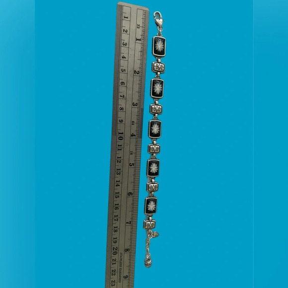 Brighton "Waterlily Black" Necklace Bracelet & Earrings - 3 piece set. - Picture 4 of 5